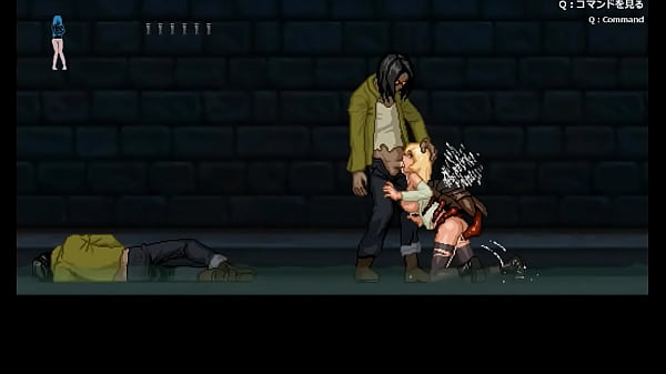 Pretty blonde girl hentai having sex with zombies men and girl in Parasite in City action hentai ryona game